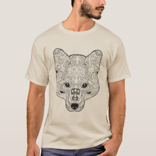 刺激を受けたなキツネの頭部 Tシャツ