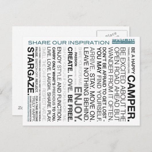 刺激を受けたなキャンプの信念の郵便はがき ポストカード (正面/裏面)