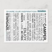 刺激を受けたなキャンプの信念の郵便はがき ポストカード (正面)