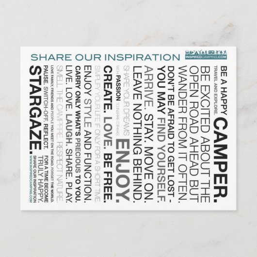 刺激を受けたなキャンプの信念の郵便はがき ポストカード (正面)