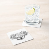 刺激を受けたなコアラ スクエアペーパーコースター (インサイチュ)