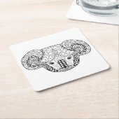 刺激を受けたなコアラ スクエアペーパーコースター (アングル)