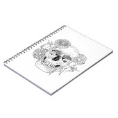 刺激を受けたなスカルおよび花 ノートブック (左側)