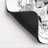 刺激を受けたなスカルおよび花 マウスパッド (コーナー)