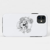 刺激を受けたなスカルおよび花 Case-Mate iPhoneケース (裏面(横))