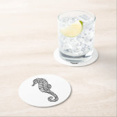 刺激を受けたなタツノオトシゴ ラウンドペーパーコースター (インサイチュ)