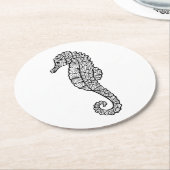 刺激を受けたなタツノオトシゴ ラウンドペーパーコースター (アングル)