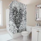 刺激を受けたなハートの落書き シャワーカーテン (インサイチュ)