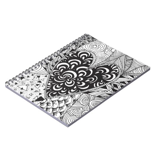 刺激を受けたなハートの落書き ノートブック (左側)