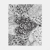 刺激を受けたなハートの落書き フリースブランケット (正面)