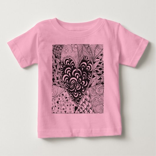 刺激を受けたなハートの落書き ベビーTシャツ (正面)