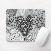 刺激を受けたなハートの落書き マウスパッド (マウス)