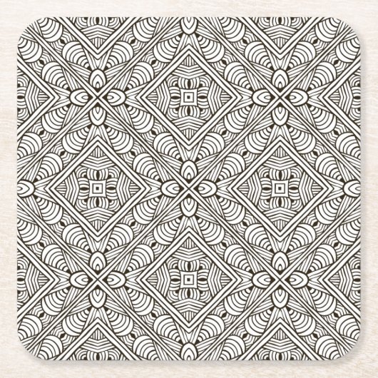 刺激を受けたなパターン スクエアペーパーコースター (正面)