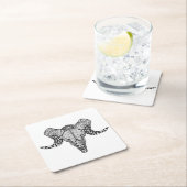 刺激を受けたなヒツジのスカル スクエアペーパーコースター (インサイチュ)