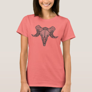 刺激を受けたなヒツジのスカル Tシャツ