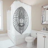 刺激を受けたなヒヒの顔 シャワーカーテン (インサイチュ)