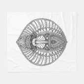 刺激を受けたなヒヒの顔 フリースブランケット (正面(横))