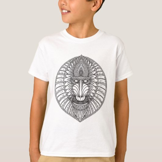 刺激を受けたなヒヒの顔 Tシャツ (正面)