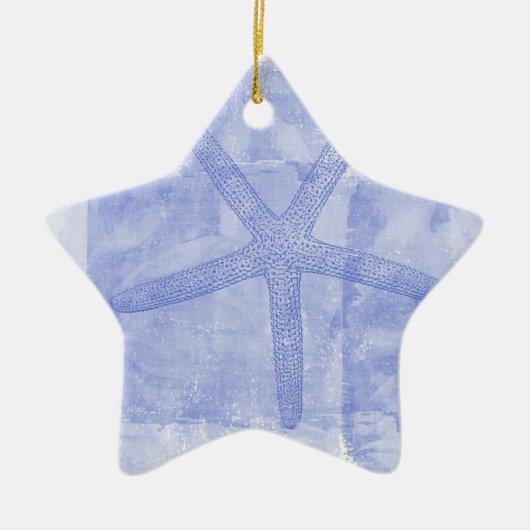 刺激を受けたなビーチのテーマのヒトデ セラミックオーナメント (正面)