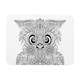 刺激を受けたなフクロウのポートレート マグネット
