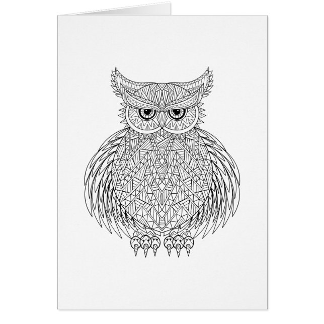 刺激を受けたなフクロウの鳥のトーテム (正面)