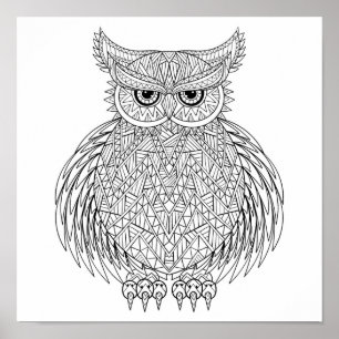 刺激を受けたなフクロウの鳥のトーテム2 ポスター
