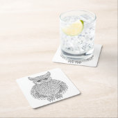 刺激を受けたなフクロウの鳥のトーテム スクエアペーパーコースター (インサイチュ)