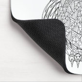 刺激を受けたなフクロウの鳥のトーテム マウスパッド (コーナー)