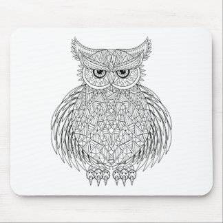 刺激を受けたなフクロウの鳥のトーテム マウスパッド