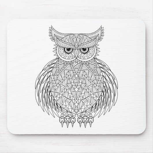 刺激を受けたなフクロウの鳥のトーテム マウスパッド (正面)