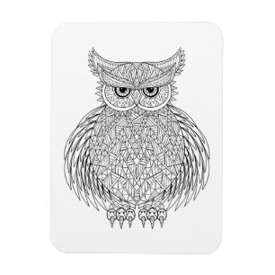 刺激を受けたなフクロウの鳥のトーテム マグネット