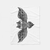 刺激を受けたなフクロウ フリースブランケット (正面)