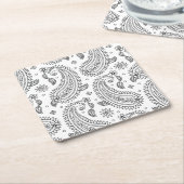 刺激を受けたなペイズリーのデザイン スクエアペーパーコースター (アングル)