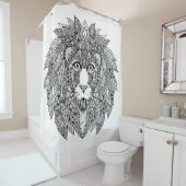 刺激を受けたなライオンの頭部4 シャワーカーテン (インサイチュ)