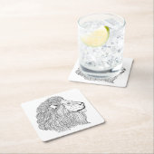 刺激を受けたなライオンの頭部5 スクエアペーパーコースター (インサイチュ)