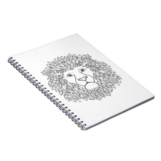 刺激を受けたなライオンの頭部 ノートブック (右側)