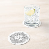 刺激を受けたなライオンの頭部 ラウンドペーパーコースター (インサイチュ)