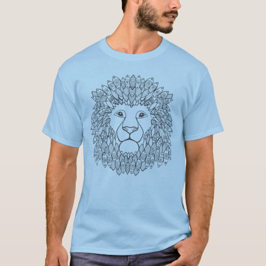 刺激を受けたなライオンの頭部 Tシャツ (正面)