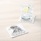 刺激を受けたなワシ スクエアペーパーコースター (インサイチュ)