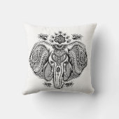 刺激を受けたなヴィンテージのインドゾウ クッション (裏面)