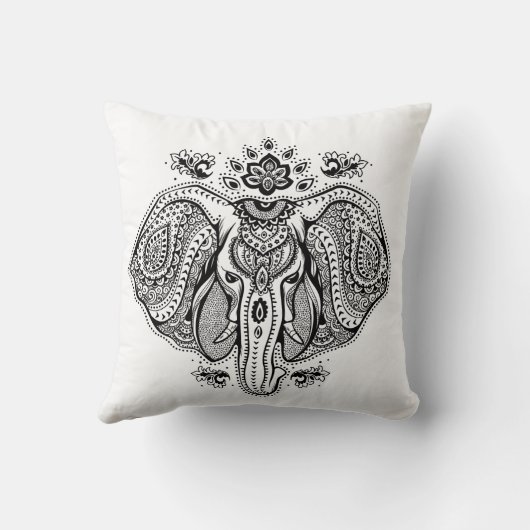 刺激を受けたなヴィンテージのインドゾウ クッション (裏面)