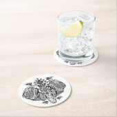 刺激を受けたなヴィンテージのインドゾウ ラウンドペーパーコースター (インサイチュ)