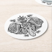 刺激を受けたなヴィンテージのインドゾウ ラウンドペーパーコースター (アングル)