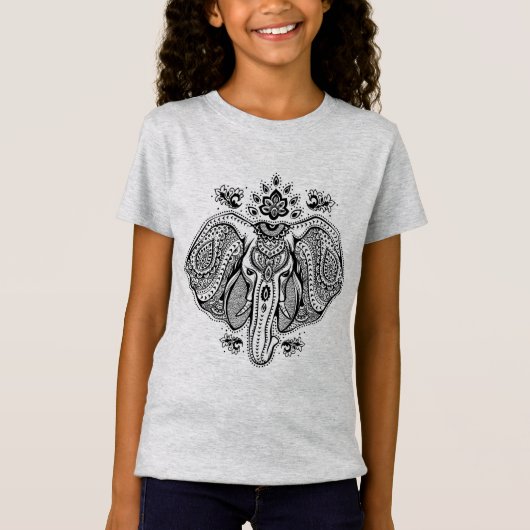 刺激を受けたなヴィンテージのインドゾウ Tシャツ (正面)
