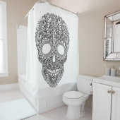 刺激を受けたな人間のスカル シャワーカーテン (インサイチュ)