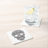 刺激を受けたな人間のスカル スクエアペーパーコースター (インサイチュ)