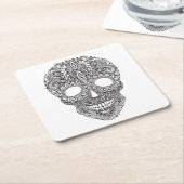 刺激を受けたな人間のスカル スクエアペーパーコースター (アングル)