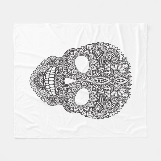 刺激を受けたな人間のスカル フリースブランケット (正面(横))