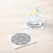 刺激を受けたな円形のデザイン スクエアペーパーコースター (インサイチュ)