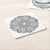 刺激を受けたな円形のデザイン スクエアペーパーコースター (アングル)